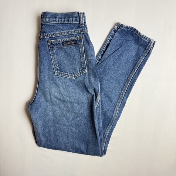 CALVIN KLEIN Vintage 70s-80s USA Made Faded Tapered Mom Blue Jeans Womens 10 - Picture 12 of 12